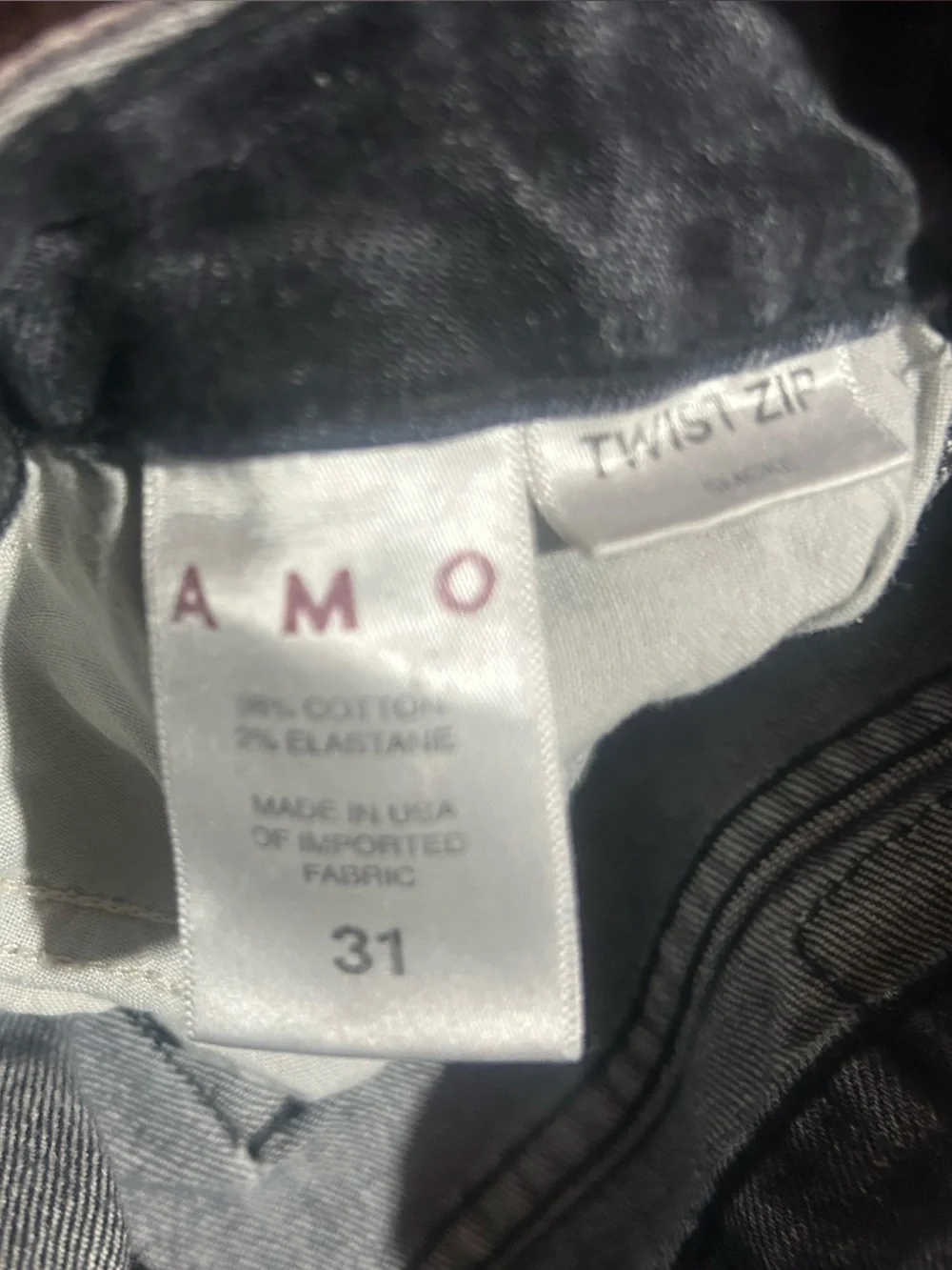 AMO twist zip Ankle jeans Size 31